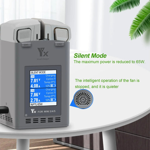 Two-Way Charging Hub For Mini 5 Pro, Mini 4 Pro, Mini 3 Pro Quick-Charge Dual Battery Dock With Battery Level Indicator display