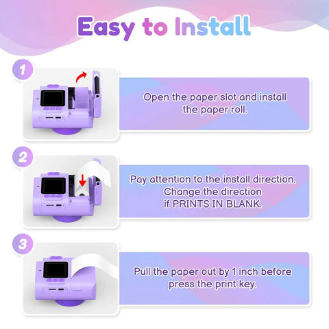 Kid Tested Instant Camera Paper Roll Refill Pack 10 Thermal Paper Rolls Fade Proof 3 Micron Nano Sealed Coated Paper For Ultra HD Photos Long Lasting Color Great For Kid Albums Scrapbooks And Party Fun Easy Printouts. installation steps for kid camera