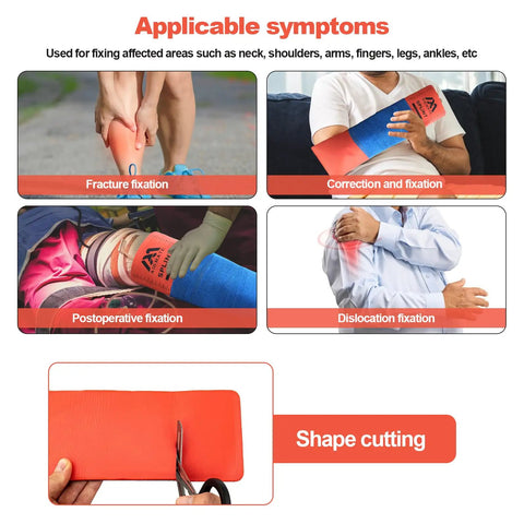 Image showing Go To First Aid Splint Kit With Four Sizes Malleable Splints And Two Medical Tapes for various injury fixations.