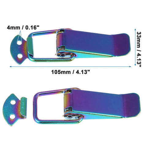 Universal Car Bumper Hook Clips Quick Release Fasteners For Trunk And Bumpers Multicolor 105x33mm 2 Pack shown detached