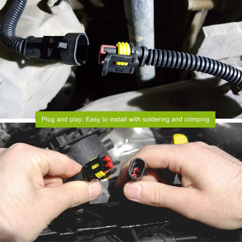 Installation of 5 Pack 2 Pin Waterproof Automotive Wire Connector Kit With Male And Female Sockets 20 AWG Quick Disconnect Plug