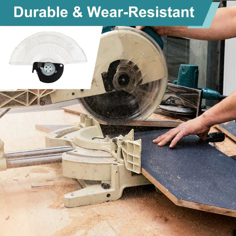Durable Miter Saw Blade Guard Replacement With Lower Guard For LS1040 Saw, Easy Install, Secure Fit, Safety Upgrade For Your Power Tool, Replaces Worn Guard And Keeps Your Cuts Safe And Precise, shown in use on saw