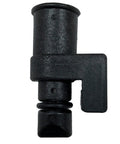 Locking Cap Cover For Automatic Transmission Dipstick Charge Tube Seal With New Rubber Seal Replacement Part For Nissan Filler Tube Fits Select Nissan Vehicles Ref 31086-3TA1A, black plastic material, side view