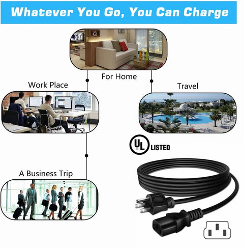 Rugged AC Power Cord For Korg Pro Arranger X3R with anti-interference magnet ring for home, work, travel, and business use