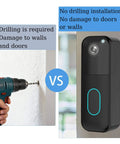 Comparison of drilling into wall vs Heavy Duty Double Sided Adhesive Strips For Video Doorbells 4 Pack Mounting Tape That Sticks