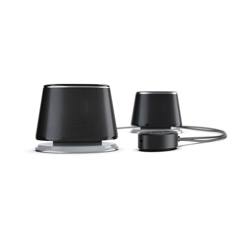 Bluetooth Computer Speakers Set Of 2 With USB Power, LED Blue Lighting, Easy Volume Control, Crystal Clear Stereo, 1.75 Inch Drivers