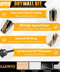50 Pcs Drywall Rotor Tips 5 32 In Guide Point Cutting Bits M2 HSS features and materials image