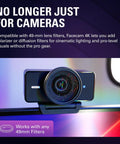 Smooth 4K Webcam With 60fps Streaming Speed And Sony Starvis Sensor for adding 49-mm lens filters and cinematic lighting.