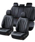 Dope Leather Car Seat Covers Full Set For Front And Back Seats, Black Waterproof Seat Protector And Leather Upholstery Shield