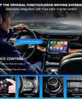 Interior view showing Mercedes Benz Wireless CarPlay Retrofit Kit Decoder Module installed, with voice and touch screen controls.