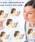 Young girl using Inhaler Spacer For Adults And Kids NESSI OTC Spacer Green with Visual Airflow Indicator and Tight Seal