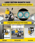 Heavy Duty 1100W Magnetic Drill Press With Six Piece Bit Set For Steel Structure Engineering Portable Electric Tapping Machine 550Rpm Max 40Mm Core Drilling Rig Bench Top Power Tool with large suction magnetic base.