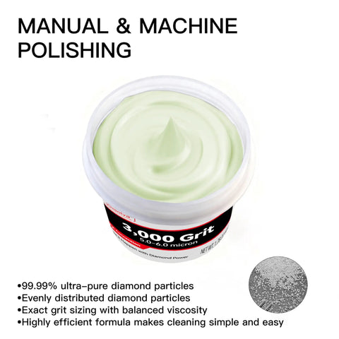 Pro Grade Heavy Duty Top Notch Professional Diamond Polishing Paste 3000 Grit Lapping Compound High Density Formula For Quick Metal Glass And Jewelry Surface Refinishing Finish