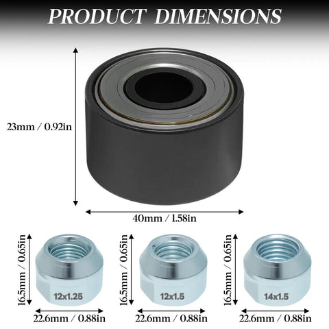 Dimensions of Universal Wheel Stud Installer Tool For Cars And Light Trucks Fits M12x1.25 M12x1.5 M14x1.5 Heavy Duty Iron