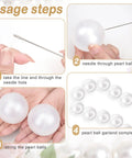 Pearl Ball Garland Set 10 Pieces 2.2 Inch Refills For Wedding Backdrops Table Decor Easy Setup And Reusable Pearl Ball Decorations For Parties And Events, stringing steps