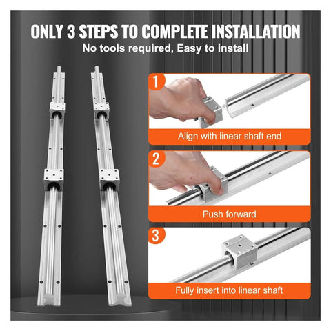 DIY CNC Milling Upgrade 2 Straight Linear Guide Rails 800 To 2200Mm And 4 UU Bearing Blocks For Smooth Motion SBR12 SBR16 SBR20 Compatible Pro Grade Linear Rail System For DIY Mills And Milling Projects Bang For Your Buck, 2 rails with bearing blocks