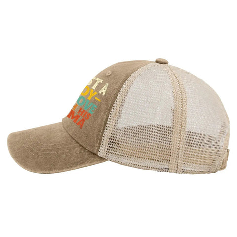 Ventilated Trucker Cap For Men And Women With Breathable Mesh Crown Vintage Style Hat shown from side angle