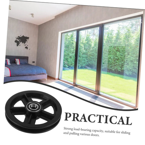 Heavy Duty Barn Door Roller Wheel Set Featuring Smooth Steel Casters For Sliding Gates And Windows High Load Rigid Track Hardware with black caster.