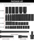 Top Tier HLFuBynox 45 Piece Metric Impact Socket Kit 1/2 Inch Drive With Deep Shallow Sockets Extension And Universal Joint Reducer For Auto Garage Tire Repair Jobs Under The Hood, metric sizes 9-32mm