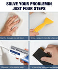 4-step guide using 2Pcs Drywall Repair Kit Quick Drying Wall Mending Paste For Holes And Cracks Easy DIY Patch Kit With Safe Resin Formula