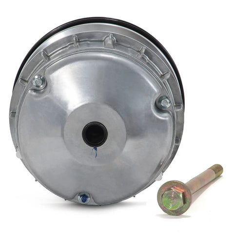 Primary Drive Clutch For EZGO TXT And RXV Golf Carts 2010 And Up OEM Replacement 618684 644299 672686 Beefed Up Aluminum Alloy For Durability Solid Heat Dissipation And Smooth Reliable Performance, front view with mounting bolt