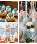 Cupcakes and cake pops with hot air balloon silicone molds for chocolate, fondant and cake decorating, showcasing realistic balloon details.