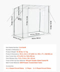 Walk In Greenhouse For Outdoors With Windows PE Cover Roll Up Zipper Door 76.8 Inches Long 30.3 Inches Wide 66.1 Inches High dimensions