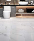 Bathroom with White Peel And Stick Floor Tiles 12x12 Inch 16 Pack Waterproof Vinyl Flooring For Bathroom Kitchen Laundry Room Easy D I Y Renter Friendly No Grout Needed Sturdy Scratch Resistant Tiling