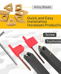 Pro Grade Indexable Lathe Turning Tool Kit With 21 Pieces including carbide inserts and tool holders for metalworking