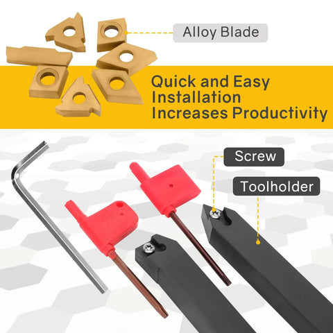 Pro Grade Indexable Lathe Turning Tool Kit With 21 Pieces including carbide inserts and tool holders for metalworking
