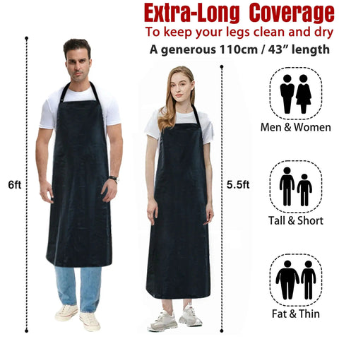 Extra Long Waterproof Vinyl Apron With Adjustable Neck Strap And Long Waist Ties For Cooking Grilling Baking And Cleaning A Real Go To Kitchen Accessory For Messy Home Cooks And Pros