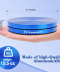 Blue aluminum alloy ballet turning disc board by Jomuyee for pirouette training; 4.7 in diameter, non-slip.
