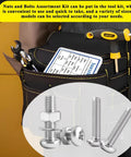 516 Piece Nuts Bolts and Washers Kit with 21 Sizes M3 M4 M5 M6 Phillips Pan Head Go To Assortment in tool pouch.