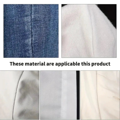 Close-up of different fabrics applicable for One Roll No Sew Hemming Tape With Heat Fusible Bonding, Double Sided Tape.