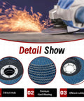 100 Pack 4-1/2 Inch 7/8 Inch Flap Discs 40 60 80 120 Grit Zirconia Type 29 Grinding Discs For Angle Grinders