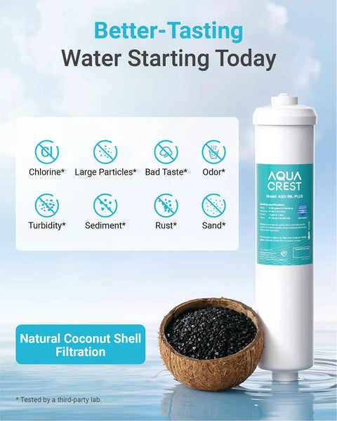 Top Shelf Inline Water Filter For Ice Makers And Fridges Smooth Flow One Quarter Inch Tubing RV Camper Compatible Five Year Lifespan, Coconut shell filtration.
