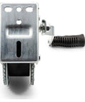 Beefy Steel Marine Towing Winch With 1,200-Pound Capacity And 20-Foot UV-Resistant Strap, front angle showing handle and gears.