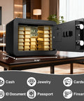 Slick Compact Home Safe Box With Coin Slot And Digital Keyboard Personal Safe for money, cash, documents, and valuables, open view