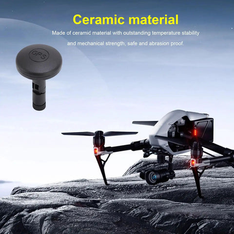 High Gain Ceramic Mushroom Antenna With SMA Connector Foldable Antenna on drone, outdoor landscape background