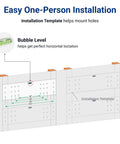 Two Pack 1x6ft Perforated Garage Shelving System With Beefy Duty Wall Shelves 1400 Lbs Total Load 700 Lbs Per Tier Two 1x3 Ft Shelves Per Tier Easy Mount Great For Quick No Nonsense Garage Organization. installation template with bubble level for 12, 16, 18, 24 in stud spacing