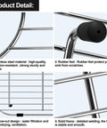 Close-up details of Two Pack 304 Stainless Steel Sink Grids For Rear Drain Sinks Built To Last Durable Kitchen Sink Protectors 13.2 By 11.5 Inches Anti Scratch Metal Rack With Strainer Included