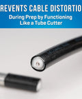 Beast Hardline Coax And Fiber Cable Cutter Cuts Up To 1 Inch Diameter With Clean Fray Free Ends cut cable showing clean edges