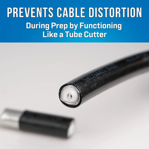 Beast Hardline Coax And Fiber Cable Cutter Cuts Up To 1 Inch Diameter With Clean Fray Free Ends cut cable showing clean edges