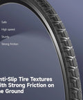 Close-up of tire texture from All In One Bike Tire And Inner Tube Kit Includes 2 Tires 700x38c And 2 Tubes 700x35/43c With 48mm Schrader Valves Plus 2 Tire Levers For Quick Replacement On Gravel And Road Bikes