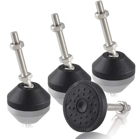 Adjustable Leveling Feet With Swivel Furniture Levelers And Table Leg Glides For Chairs Workbenches Cabinets Shelving Racks 1.9 Inch Base M8 Thread Length 4 Pcs