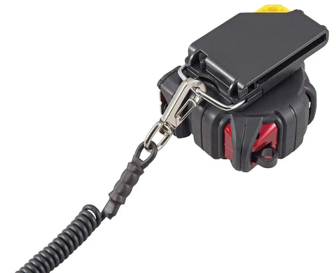 Tape Measure 16ft 5m 1 Inch GS Lock With Acrylic Coated Blade Quick Fit Belt Clip featuring safety belt holder and rugged elastomer armor.