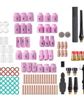 Pro Grade TIG Welding Torch Repair Kit With Gas Lens Alumina Nozzles Glass Cups And Collet Set For WP 17 18 26 Torches Universal Maintenance Kit