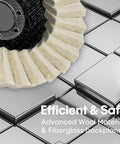 Close-up of Six Pack Felt Flap Discs For Angle Grinder Four And A Half Inch By Seven Eighths Inch Arbor Premium Wool Buffing Wheel Pad