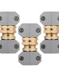 Top Rated Garden Hose Repair Kit With Heavy Duty Aluminum Alloy Fittings For Quick Fix And Easy Outdoor Watering Connection No Leaks Ever, gray and brass connectors