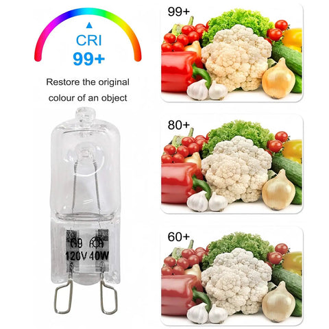 G9 120V 40W Xenon Light Bulb Warm White 2700K Dimmable 2 Pin JC T4 Base for Microwave Ovens Chandeliers Pendants High CRI 100